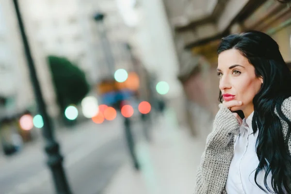 Retrato Mulher Madura Pensativa Com Dúvidas — Fotografia de Stock