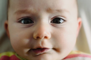 Bir bebeğin ağız yakın çekim.