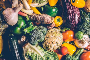 Taze sebze bir sebze bahçesinde toplandı.