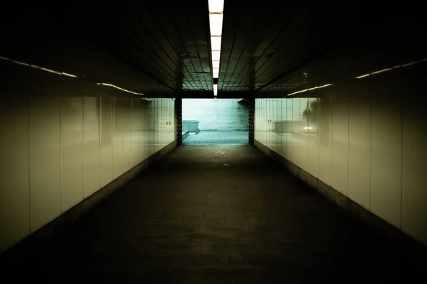 Ljuset Slutet Tunneln Begreppet Slutmål — Stockfoto