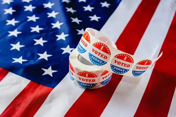 Jag Röstar Idag Klistermärken Roll Amerikanska Val Amerikansk Flagga — Stockfoto