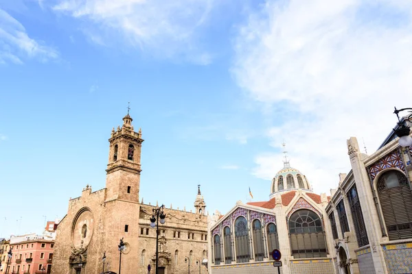 Vnější Část Turistických Míst Valencii Ciudad Brujas Náměstí Centrální Trh — Stock fotografie