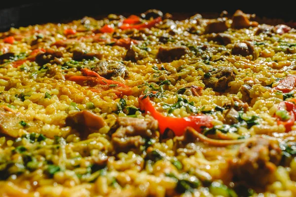 Rice Rabbit Typical Dish Gastronomy Region Murcia Spain Cooked Paella — Stock Photo, Image