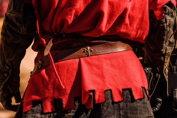 Detail Actors Costumes Disguised Ancient Medieval Clothes Festival — Stock Photo, Image