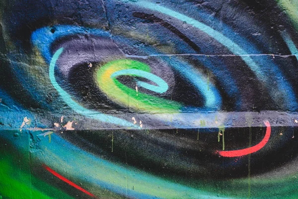 Detail Van Een Anonieme Street Graffiti Met Veel Kleuren Vrolijke — Stockfoto