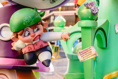 Valencia, Ispanya-Mart 16, 2019: bazı Fallas gün Monu detay