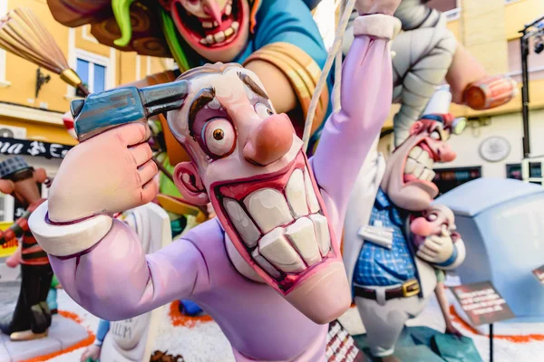 Валенсія, Іспанія-16 березня, 2019: деталь ляльки в Falla, m — стокове фото