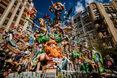 Valencia, İspanya - 19 Mart 2019: Güzel detay ve tr