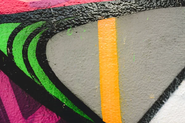 Dettaglio di un graffito anonimo di strada con molti colori, cheerfu — Foto Stock