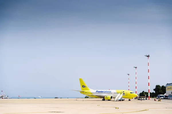 Bari, Italy - March 8, 2019: Italian Posta plane parked at Bari