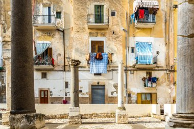 Bari, İtalya - 10 Mart 2019: Santa Maria del Buon Cons Harabeleri