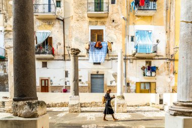 Bari, İtalya - 10 Mart 2019: Santa Maria del Buon Cons Harabeleri