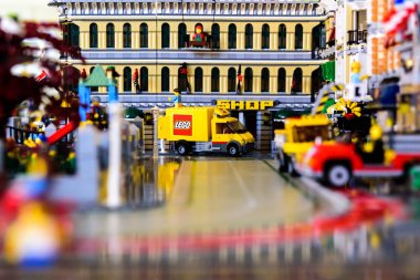 Valencia, İspanya - 13 Nisan 2019: Lego piec ile yeniden yaratılan sahne