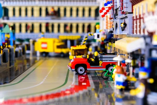 Valence, Espagne - 13 avril 2019 : Scène recréée avec Lego piec — Photo