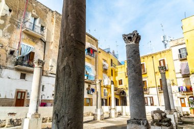 Bari, İtalya - 10 Mart 2019: Santa Maria del Buon Cons Harabeleri