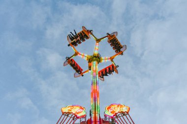 Valencia, İspanya - 19 Ocak 2019: Eğlence parkı cazibe, c