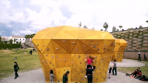 Valencia España Abril 2019 Grupo Personas Parque Central Valencia Practicando — Vídeo de stock