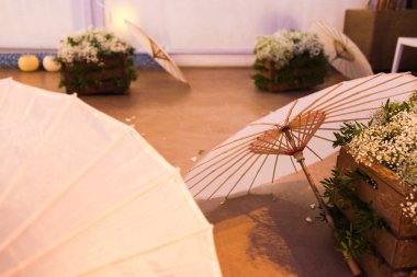 Kırsal ve retro st olaylar ve düğünler için dekorasyon nesneleri