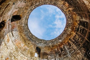 Split, Hırvatistan - 1 Haziran 2019: Split'in eski kenti, ortaçağ kenti 