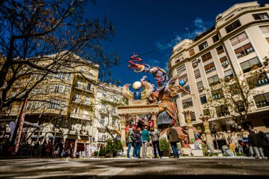 Valencia, İspanya - 19 Mart 2019: Güzel detay ve tr