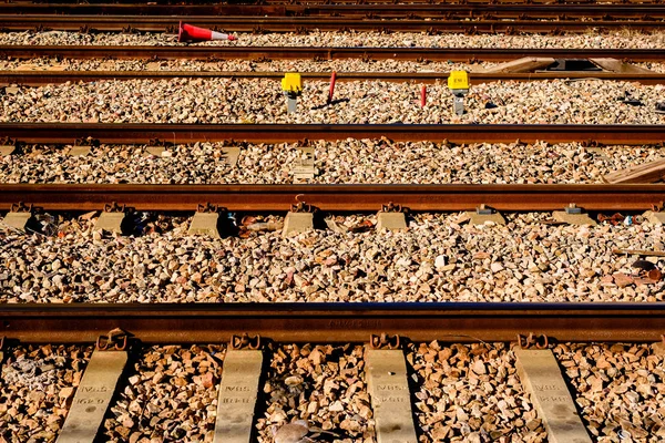 Tracks of a train near a station. — Stock Photo, Image