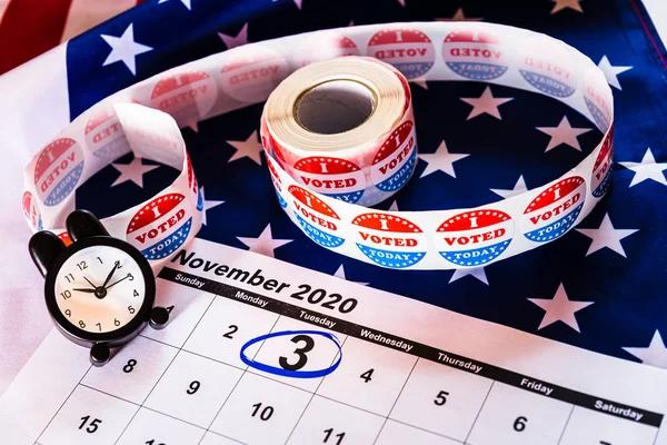 Patriot background with a calendar marked on November 3, 2020, p Stock Picture