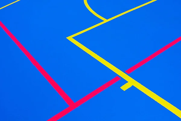 Mavi arka plan ve kırmızı ve yello ile bir spor alanı tasarımı — Stok fotoğraf