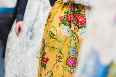 Detay geleneksel Ispanyol Valencian Fallera elbise, renk