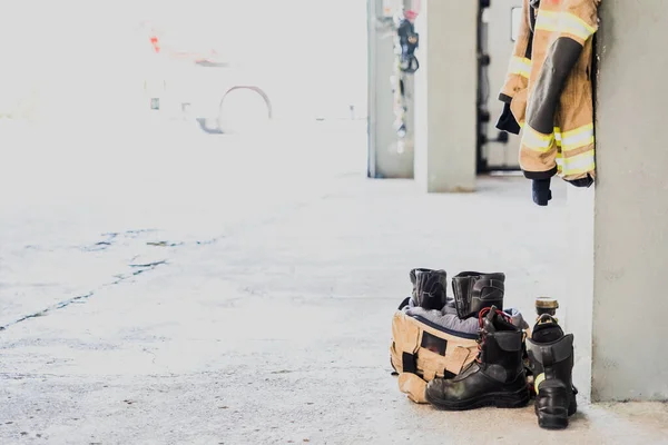 Деталь Рабочего Материала Пожарных Готовых Чрезвычайной Ситуации — стоковое фото