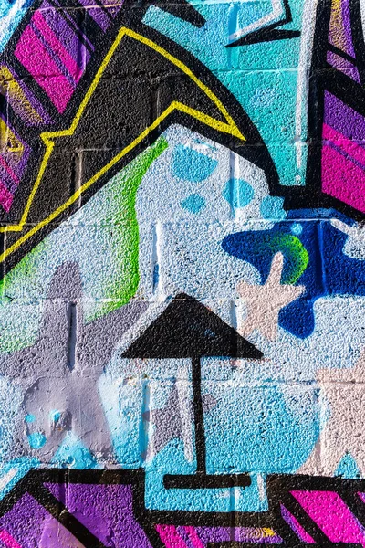 Achtergrond Met Muur Textuur Geschilderd Kleurrijke Pijlen Graffiti — Stockfoto