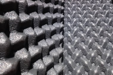 Poliüretan akustik yalıtıcının yapısını kapat.