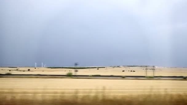 Vista Dos Trilhos Trem Visto Outro Trem Alta Velocidade — Vídeo de Stock