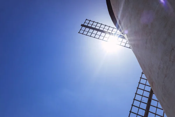 Close Van Een Oude Manchego Windmolen Spanje Gebruikt Als Toeristische — Stockfoto