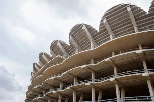 Costruzione Nuovo Stadio Sportivo Utilizzando Cemento Cemento Valencia Spagna — Foto Stock