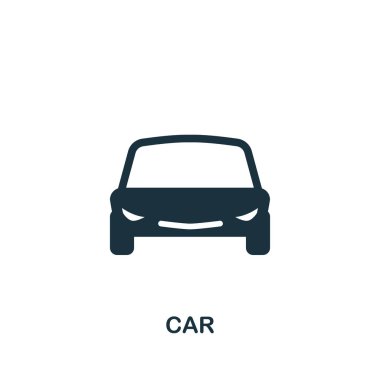 Araba simge vektör. Düz stil simgesi tasarım. Araba simge vektör Illustration. Beyaz izole piktogram.