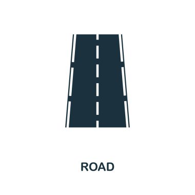 Vektör yol simgesi. Düz stil simgesi tasarım. Yol simge vektör Illustration. Beyaz izole piktogram.