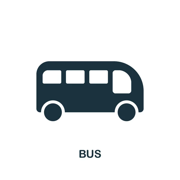 Buss-ikonen i vector. Platt stil ikon design. Vektorillustration av buss-ikonen. Piktogram isolerad på vit. — Stock vektor