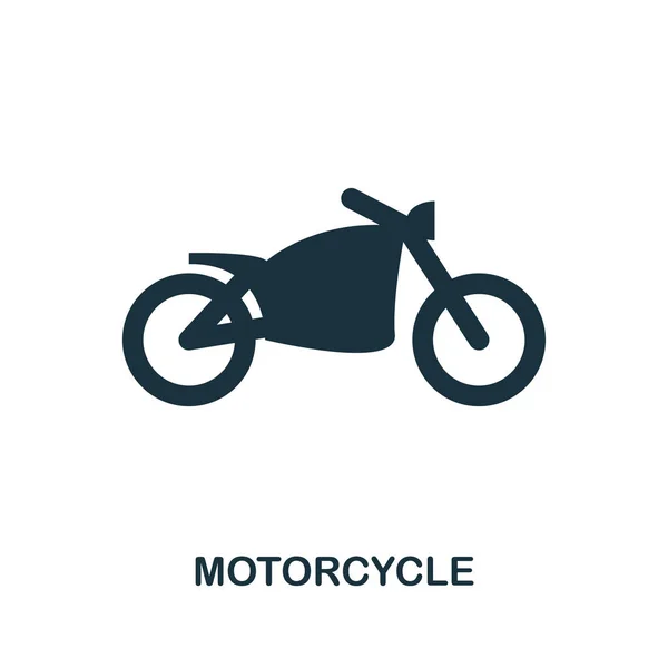 Ícone de motocicleta no vetor. Design de ícone de estilo plano. Ilustração vetorial do ícone da motocicleta. Pictograma isolado em branco . — Vetor de Stock