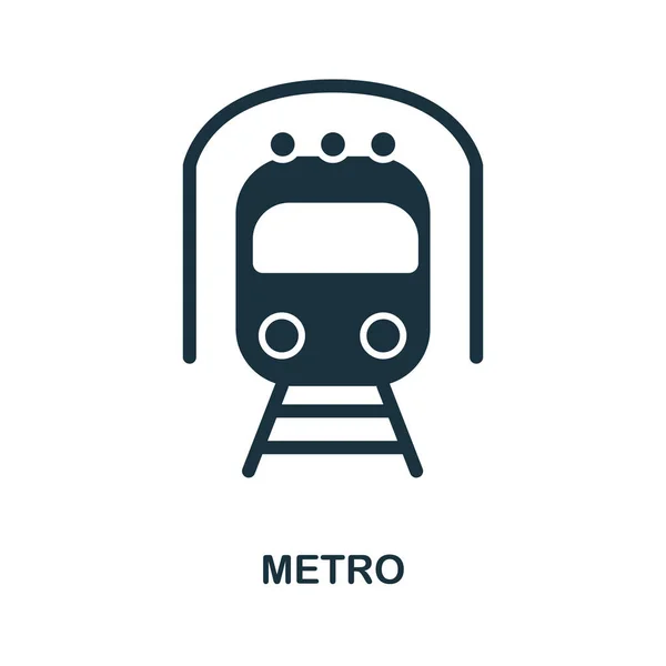 Metro-Symbol im Vektor. flache Stil-Ikone Design. Vektorillustration des Metrosymbols. Piktogramm isoliert auf weiß. — Stockvektor