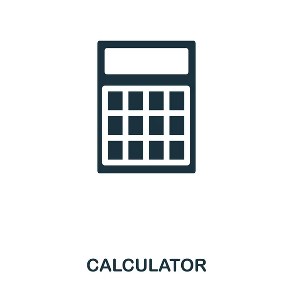 Calculatorpictogram. Vlakke stijl pictogram ontwerp. UI. Illustratie van calculatorpictogram. Pictogram geïsoleerd op wit. Klaar voor gebruik in webdesign, apps, software, afdrukken. — Stockfoto