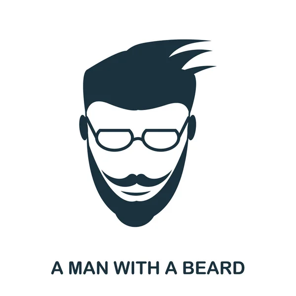 A Man With A Beard icon. Flat style icon design. UI. Illustration of a man with a beard icon. Pictogram isolated on white. Ready to use in web design, apps, software, print. — Stock Vector