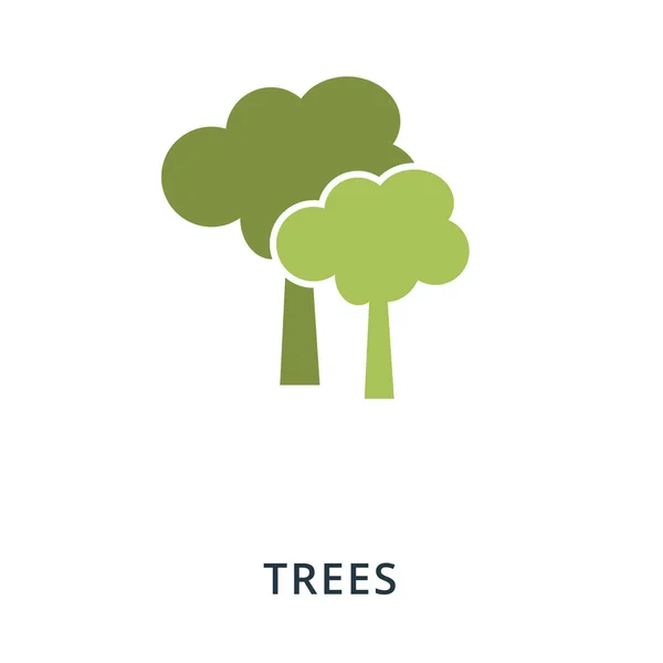 Trees Icon Flat Style Icon Design Illustration Trees Icon Pictogram — Stock Vector