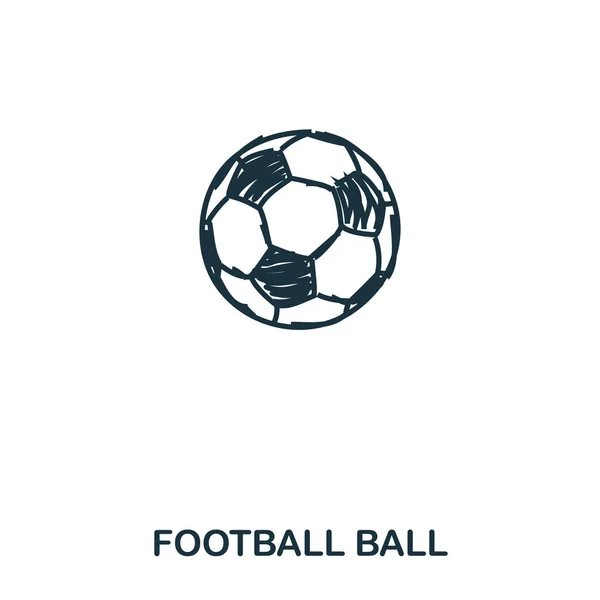 Icona della palla da calcio. App mobili, stampa e più utilizzo. Elemento semplice cantare. Illustrazione dell'icona del pallone da calcio monocromatico . — Vettoriale Stock