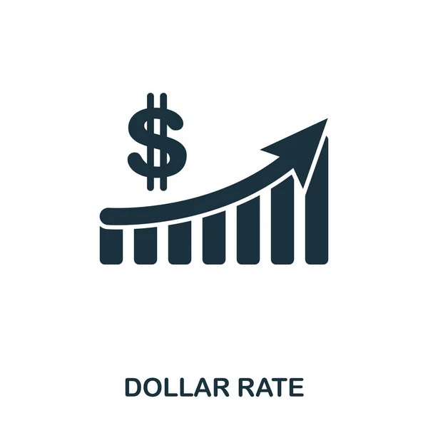 Dollarn Rate öka grafisk ikonen. Mobilappar, utskrift och mer användning. Enkelt element sjunga. Monokrom Dollar Rate öka grafisk ikon illustration. — Stock vektor