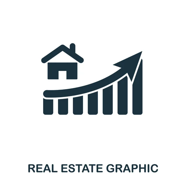 Real Estate verhogen grafische pictogram. Mobiele apps, afdrukken en meer gebruik. Eenvoudig element met zingen. Monochroom vastgoed verhogen grafische afbeelding van het pictogram. — Stockvector