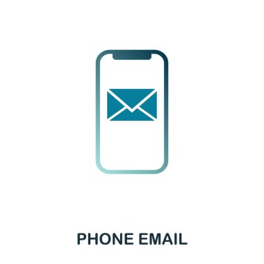 Telefon e-posta simgesi. Düz stil simgesi tasarım. UI. Telefon e-posta simgesi Illustration. Beyaz izole piktogram. Web tasarımında kullanıma hazır, apps, yazılım, yazdırma.