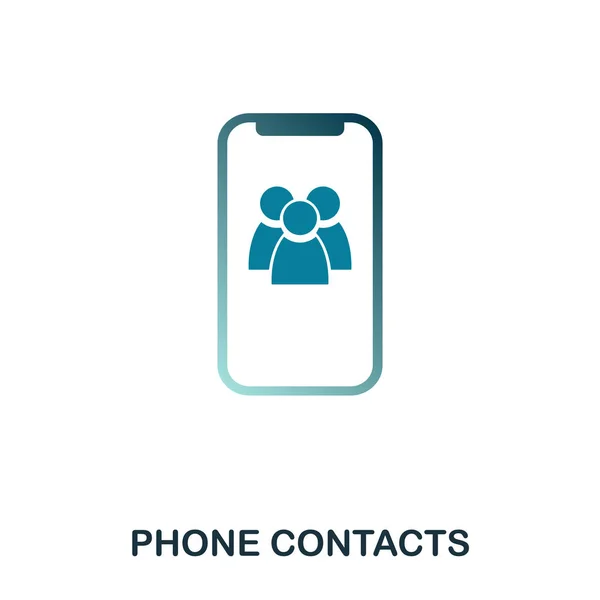 De pictogram van de contactpersonen van de telefoon. Vlakke stijl pictogram ontwerp. UI. Illustratie van het pictogram van de contacten van de telefoon. Pictogram geïsoleerd op wit. Klaar voor gebruik in webdesign, apps, software, afdrukken. — Stockvector