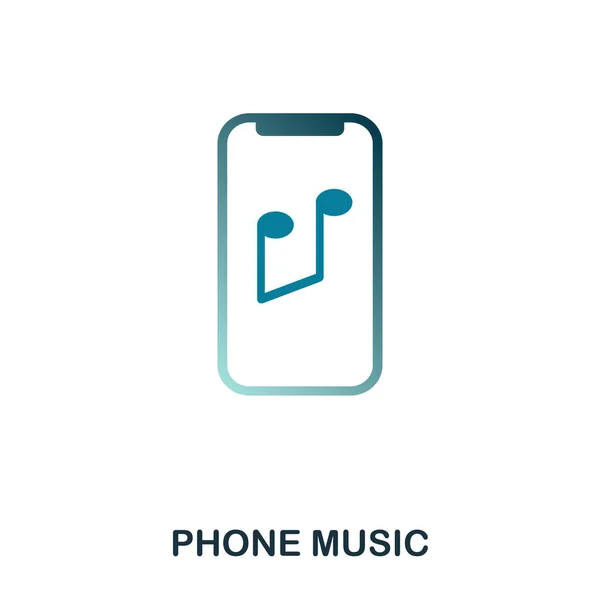 Telefon müzik simgesi. Düz stil simgesi tasarım. UI. Telefon müzik simgesini Illustration. Beyaz izole piktogram. Web tasarımında kullanıma hazır, apps, yazılım, yazdırma. — Stok Vektör