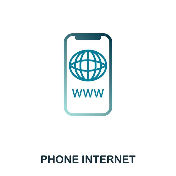 Telefon Internet simgesi. Düz stil simgesi tasarım. UI. Telefon Internet simgesini Illustration. Beyaz izole piktogram. Web tasarımında kullanıma hazır, apps, yazılım, yazdırma. — Stok Vektör