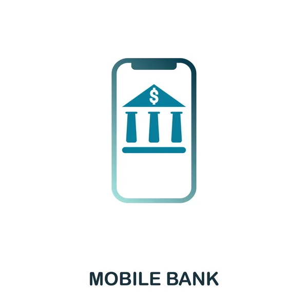 Mobilbanken-ikonen. Platt stil ikon design. UI. Illustration av mobila bank-ikonen. Piktogram isolerade på vitt. Redo att använda i webbdesign, appar, programvara, skriva ut. — Stock vektor